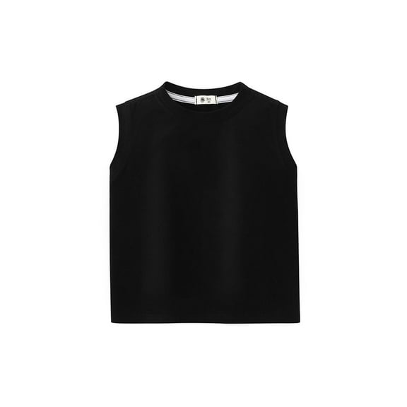 DeHolifer Kids Boys Girls Tank Tops Crewneck Solid Color Sleeveless Summer Lightweight Loose Comfy Cropped Tank Tops,5 Years