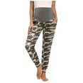 thumbnail image 1 of DeHolifer Leggings for Women Maternity Camouflage Colour Over The Belly Pregnancy Pants Joggers Casual Lounge Pants Black 2XL, 1 of 5