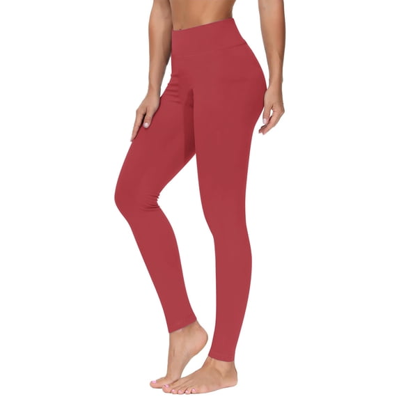 DeHolifer Leggings with Pockets for Women High Waisted Tummy Control Workout Hip Lift Yoga Pants Activewear Pink 2XL