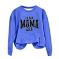 thumbnail image 1 of DeHolifer Mama Sweatshirts for Women Plus Size Letter Print Fall Trendy Crewneck Sweatshirt Long Sleeve MAMA Graphic Pullover Tops Blue 2XL, 1 of 3