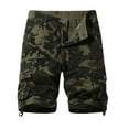 thumbnail image 1 of QQAMB Men Cargo Shorts Elastic Waist Cotton Camo Print Casual Outdoor Cargo Shorts with Multi-pocket Button Zipper Khaki L, 1 of 8
