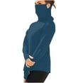 thumbnail image 1 of DeHolifer Men Women Summer Sun Protection Shirt UPF 50+ Long Sleeve Ice Silk Shawl Outdoor Unisex T-Shirt with Mask Dark Blue L, 1 of 8