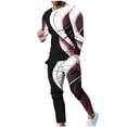 thumbnail image 1 of DeHolifer Men's 2 Piece Sets Outfits Plus Size Crewneck Light Pritned Long Sleeve Pullover Active Jogging Sportswear Sweatsuits Red 2XL, 1 of 5
