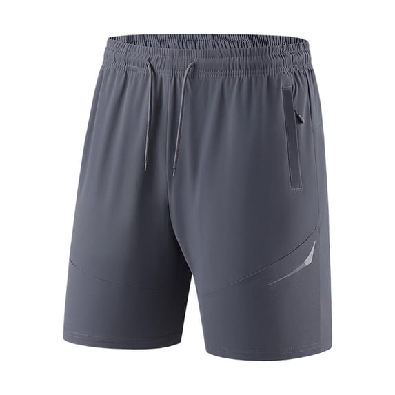 DeHolifer Men's Athletic Shorts Quick Dry Drawstring Waist Breathable Summer Sports Casual Shorts with Pockets Gray 4XL