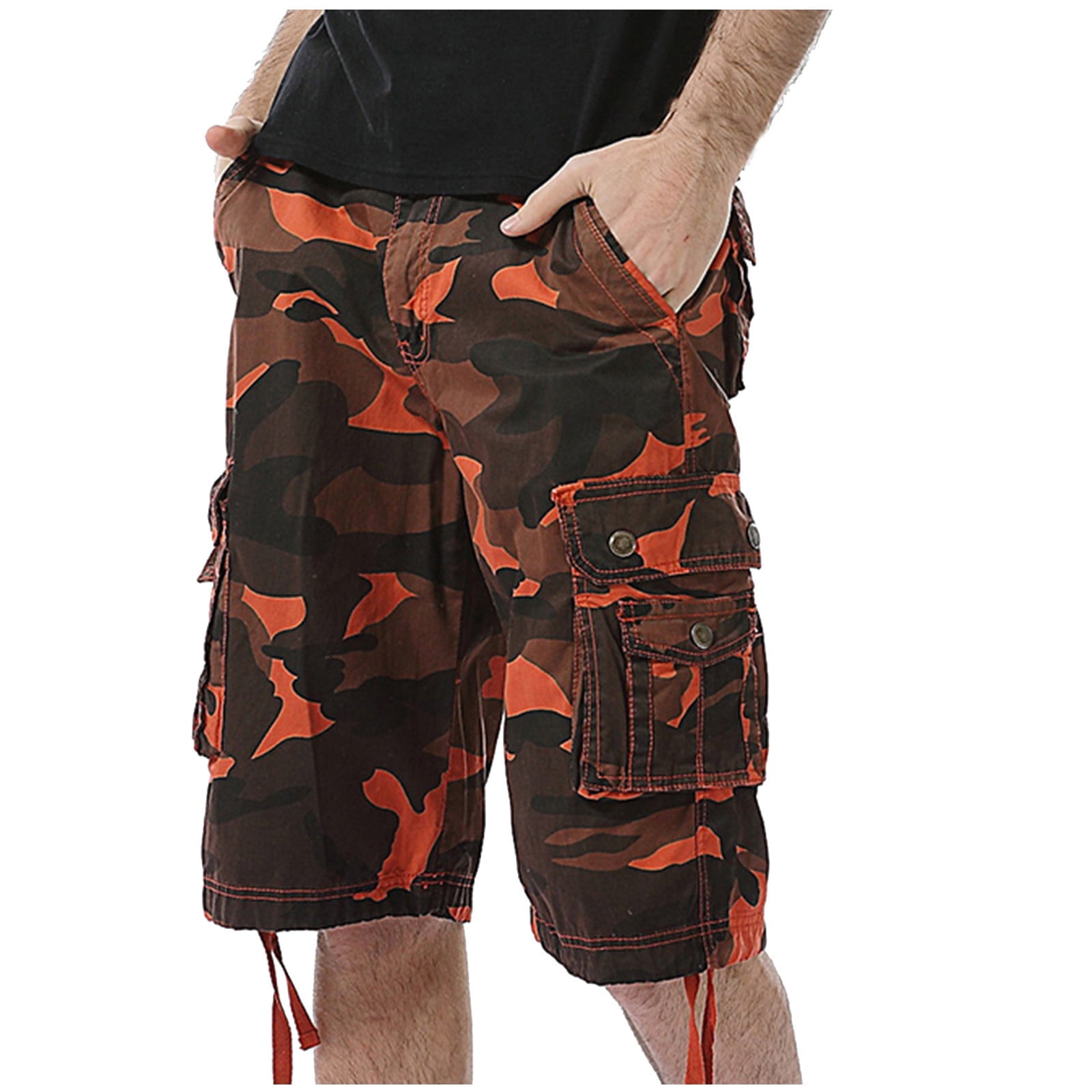 DeHolifer Men's Camo Cargo Shorts Cotton Relaxed Fit MultiPocket — free download