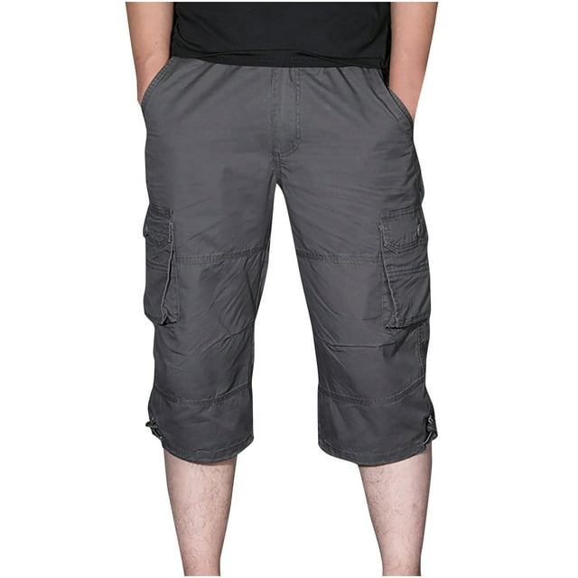 DeHolifer Men's Capri Cargo Shorts Casual Hiking Military Tactical