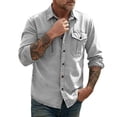 thumbnail image 1 of DeHolifer Men's Denim Shirt Plus Size Solid Color Button Down Long Sleeve Cowboy Work Shirts Gray XL, 1 of 5