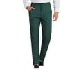 thumbnail image 1 of DeHolifer Men's Dress Pants Plaid Casual Regular Fit Straight Leg Pants Flat Front Stretch Checked Trousers Green L, 1 of 5