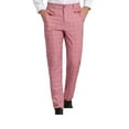 thumbnail image 1 of DeHolifer Men's Dress Pants Plaid Casual Regular Fit Straight Leg Pants Flat Front Stretch Checked Trousers Pink 2XL, 1 of 5