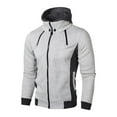 thumbnail image 1 of QQAMB Men's Jacket Plus Size Turtleneck Zipper Long Sleeve Solid Color Outwear Jacket White S, 1 of 4