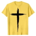 thumbnail image 1 of DeHolifer Men’s Novelty T-Shirts Cross Faith Casual Crewneck Short Sleeve Shirts Workout Tees Yellow M, 1 of 5