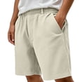 thumbnail image 1 of DeHolifer Men's Shorts Waffle Knit Casual Drawstring Summer Beach Elastic Waist Shorts with Pockets Beige 3XL, 1 of 7