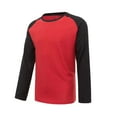 thumbnail image 1 of DeHolifer Men's T-Shirts Crewneck Reglan Sleeve Long Sleeve Color Block Waffle T-Shirts Tops Red M, 1 of 7