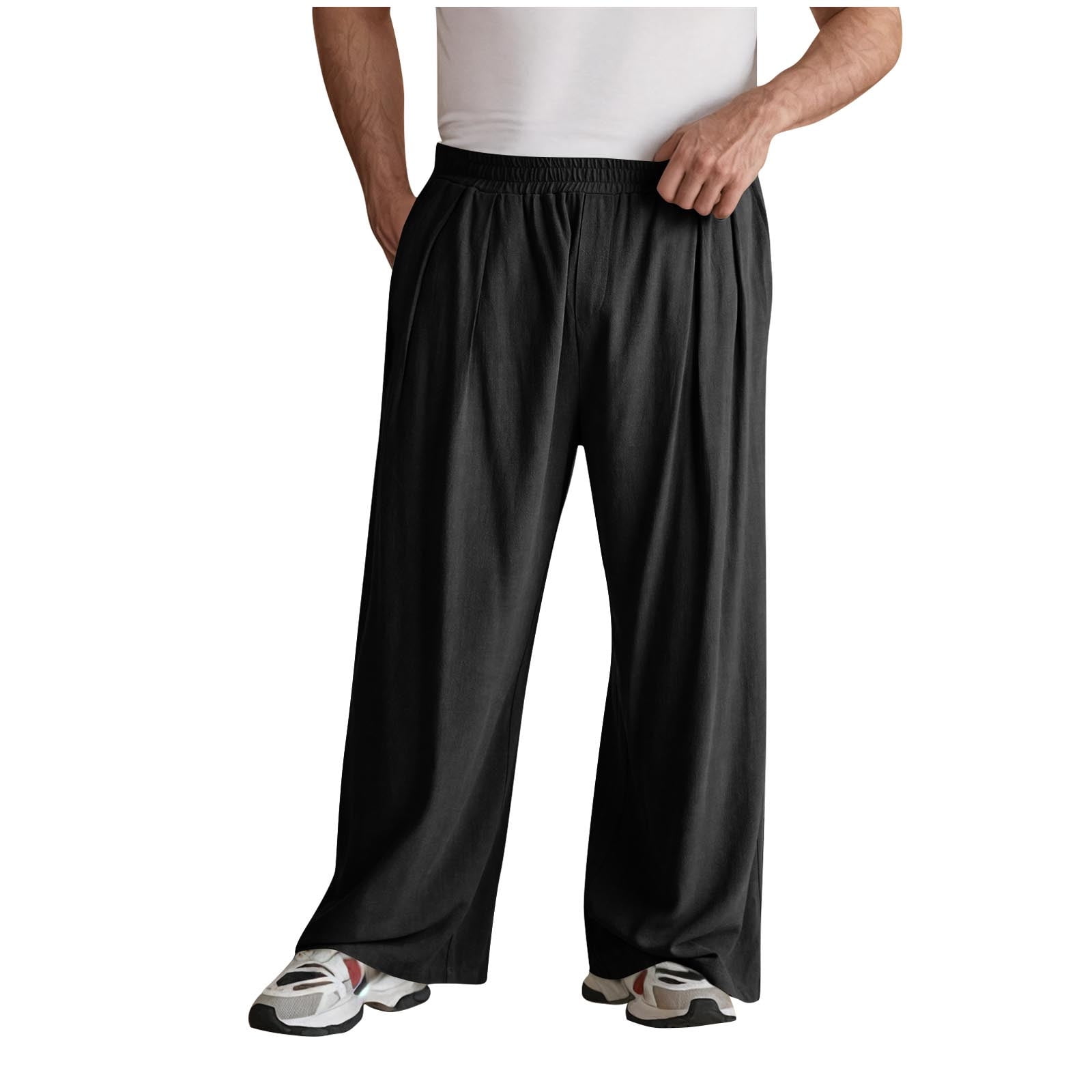Men's Full Size Drawstring Wide Leg Pants Plus Size