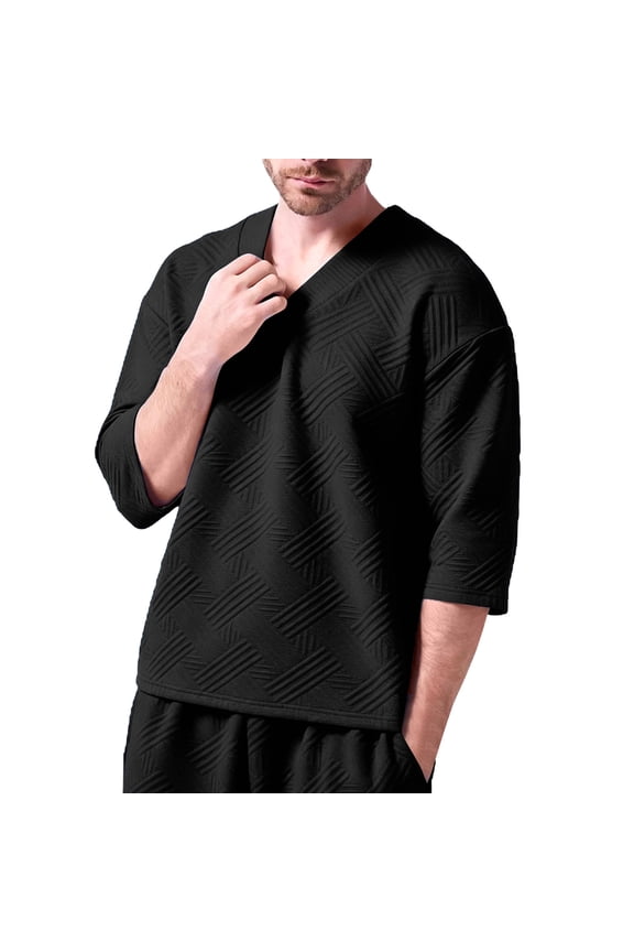 Mens Summer T-Shirts Short Sleeve Crewneck Tunic Top Basic Vacation Tshirts Loose Sport Shirts Oversized Tee Tops Black L