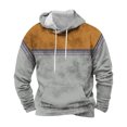 thumbnail image 1 of DeHolifer Mens Sweatshirts Plus Size Retro Print Drawstring Long Sleeve Hoodies Pullover Sweatshirts with Pocket Orange L, 1 of 2