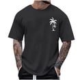 thumbnail image 1 of DeHolifer Mens T-Shirt Plus Size Graphic Short Sleeve Loose Tee Crewneck Palm Tree Summer Shirts Black L, 1 of 4