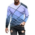 thumbnail image 1 of DeHolifer Mens T-Shirts Graphic Geometric Printed Crewneck Long Sleeve Pullover T-Shirt Casual Fashion Sweatshirts Navy 4XL, 1 of 5