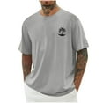 thumbnail image 1 of DeHolifer Mens T-Shirts Plus Size Graphic Loose Tee Crewneck Short Sleeve Palm Tree Summer Shirts Light Gray XL, 1 of 4