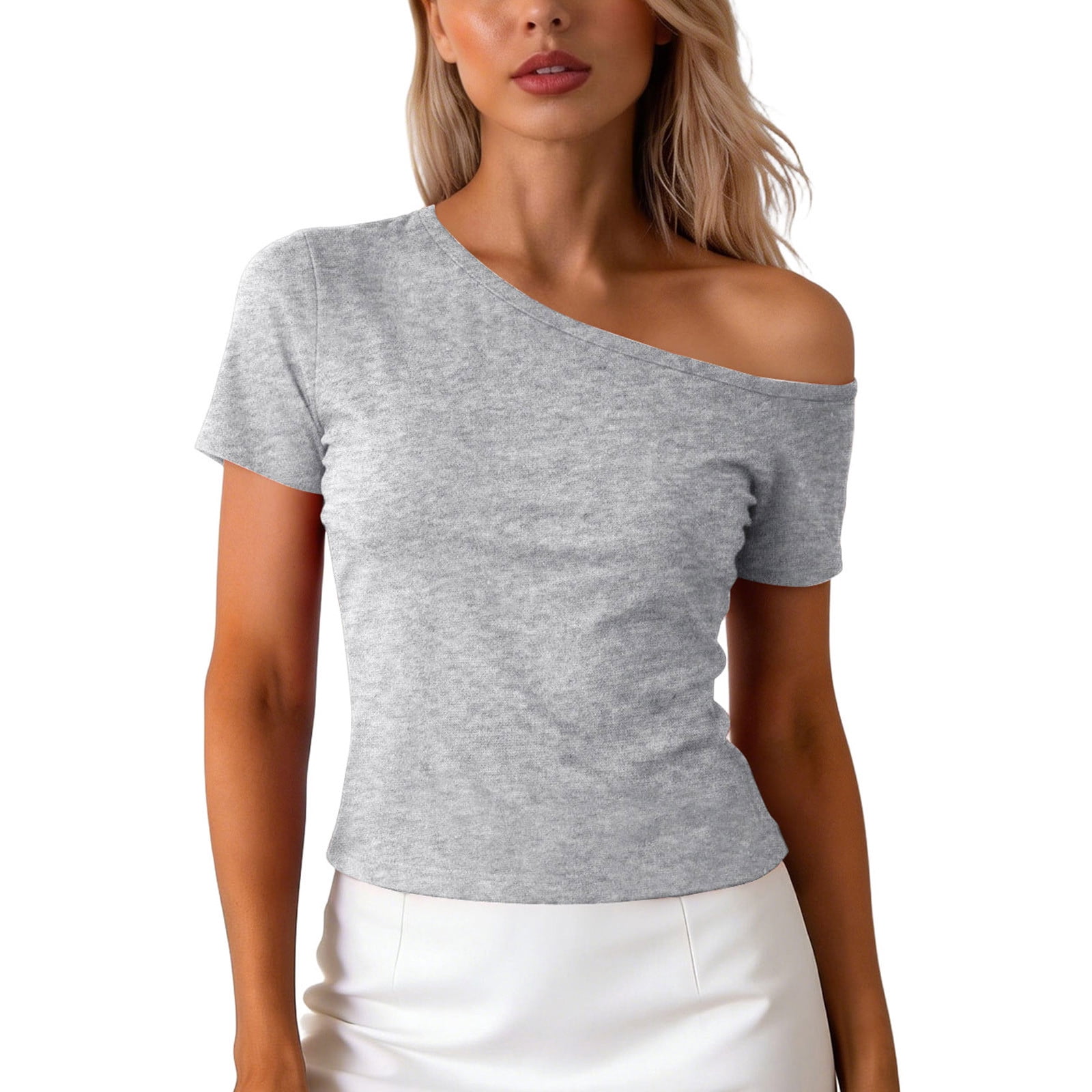 DeHolifer Off The Shoulder Tops for Women Going Out Summer Top Trendy ...