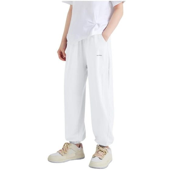 DeHolifer Pants for Boys Elastic Waisted Solid Color Sports Outdoor Straight Leg Casual Athletic Pants,14 Years