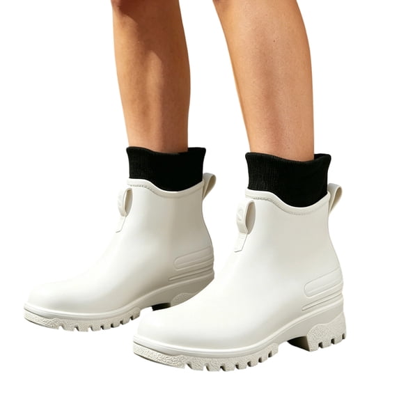 DeHolifer Rain Boots for Women Waterproof Rubber Boots Mud Boot Garden Ankle Boots