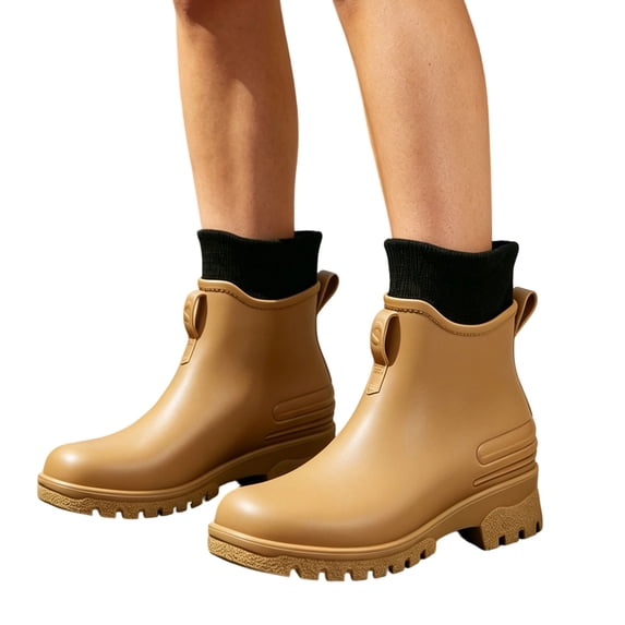 DeHolifer Rain Boots for Women Waterproof Rubber Boots Mud Boot Garden Ankle Boots