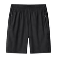 thumbnail image 1 of DeHolifer Running Shorts for Men Plus Size Quick Dry Elastic Waisted Lightweight Athletic Shorts with Zipper Pockets Black 2XL, 1 of 8