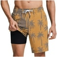 thumbnail image 1 of DeHolifer Shorts for Men Plus Size Hawaii Printed Drawstring Elastic Waisted Loose Comfy Shorts with Pokcet Orange 3XL, 1 of 6