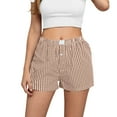 thumbnail image 1 of QQAMB Shorts for Women Plus Size Elastic Waisted Plaid Printed Button Casual Loose Comfy Shorts with Pocket Yellow 2XL, 1 of 6