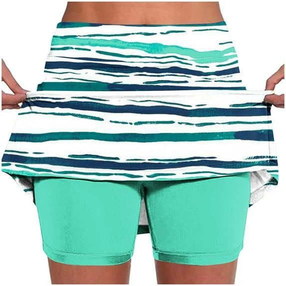 DeHolifer Skorts for Women with Pockets Lightweight Skirt Athletic Inner Shorts for Running Tennis Golf Workout Sports Mint Green S