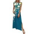 thumbnail image 1 of DeHolifer Summer Dresses for Women Long Maxi Sundresses Loose Split Floral Printed Beach Travel Vacation Sundress Multicolor M, 1 of 6