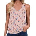 thumbnail image 1 of DeHolifer Summer Tank Tops for Women Lightweight Stretch V-Neck Sleeveless Tees Shirts Casual Lounge Going Out Graphic Shirt Pink L, 1 of 4