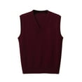 thumbnail image 1 of DeHolifer Sweater Vest for Women Fall Winter Sleeveless V Neck Cable Knit Pullover Sweater Vest Loose Casual Pullover Tops Wine 2XL, 1 of 4