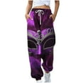 thumbnail image 1 of QQAMB Sweatpants for Women Mardi Gras Elastic Waist Drawstring Joggers Mask Printed Straight Leg Sweatpants Multicolor S, 1 of 4