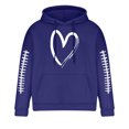 thumbnail image 1 of DeHolifer Sweatshirt for Men Plus Size Hoodies Long Sleeve Heart Print Drawstring Pocket Pullover Hoodies Sweatshirts Blue 2XL, 1 of 6