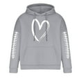 thumbnail image 1 of DeHolifer Sweatshirt for Men Plus Size Hoodies Long Sleeve Heart Print Drawstring Pocket Pullover Hoodies Sweatshirts Gray M, 1 of 6