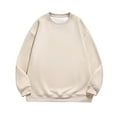thumbnail image 1 of DeHolifer Sweatshirt for Men Suede Solid Color Crewneck Long Sleeve Sweatshirt Tops Loose Fall Winter Pullovers Beige XL, 1 of 4