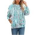 thumbnail image 1 of DeHolifer Sweatshirts for Women Casual Printed Crewneck Fall Winter Trendy Pullover Tops Green M, 1 of 7