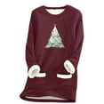DeHolifer Sweatshirts for Women Christmas Printed Winter Warm Sherpa