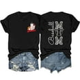 thumbnail image 1 of QQAMB T Shirt for Women Baseball Mama Letter Printed Short Sleeve Casual Loose Tee Tops Crewneck Summer Fashion T Shirt Black 2XL, 1 of 3