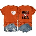 thumbnail image 1 of DeHolifer T Shirt for Women Baseball Mom Letter Printed Short Sleeve Casual Loose Tee Tops Crewneck Summer Fashion T Shirt Orange 2XL, 1 of 3