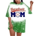 thumbnail image 1 of DeHolifer T Shirt for Women Short Sleeve Crewneck Baseball Mom Loose Casual Printed T Shirt Summer Fashion Sport Tee Tops Green M, 1 of 5