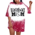 thumbnail image 1 of DeHolifer T Shirt for Women Short Sleeve Crewneck Baseball Mom Loose Casual Printed T Shirt Summer Fashion Sport Tee Tops Red L, 1 of 6