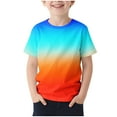 thumbnail image 1 of DeHolifer T-Shirts for Boys Girls Summer Trendy Gradient Color Crewneck Short Sleeve Sports Tee Tops,4-5Years, 1 of 4