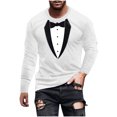 DeHolifer TShirts for Men Suit Collar Graphic Printed Crewneck