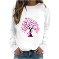 thumbnail image 1 of DeHolifer T-Shirts for Women Crewneck Long Sleeve Breast Cancer Print Fall Fashion Sweatshirt Pullover Tops White 2XL, 1 of 4
