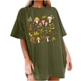 thumbnail image 1 of DeHolifer T-Shirts for Women Oversized Vintage Floral T-Shirts Graphic Tees Summer Casual Loose Beach Tops Army Green S, 1 of 7