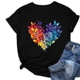 thumbnail image 1 of DeHolifer T-Shirts for Women Plus Size Cute Graphic Printed Summer Trendy Crewneck Short Sleeve Tee Tops Army Green L, 1 of 4