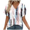 thumbnail image 1 of DeHolifer T-Shirts for Women V-Neck Novelty Printed Loose Casual Short Sleeve Blouse T-Shirts Summer Trendy Tee Tops Multicolor XL, 1 of 6